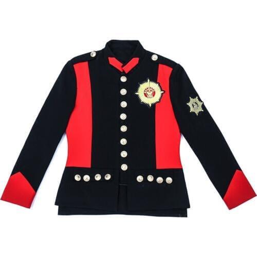 100%real men black and red vintage event/stage performance short tuxedo jacket/stage performance/ASIA SIZE