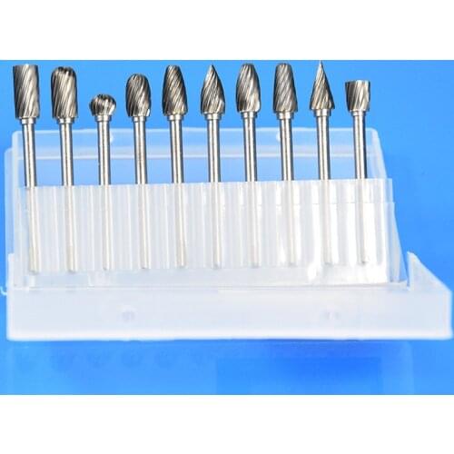 10Pcs Tungsten Carbide 3*6mm Drill Bits Rotary Burrs Metal Grinding Head Double Slot Milling Cutters Set For Drill bits