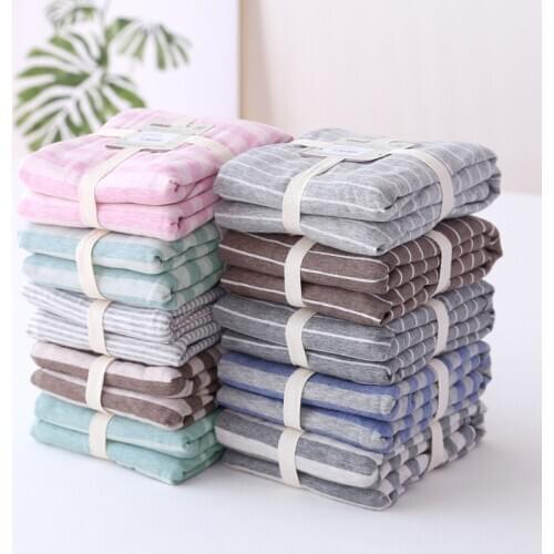 100% Cotton stripe Printed Sleeping Pillowcase Pure Cotton Soft Jacquard Velvet Neck Protection Pillow Case Sleeping