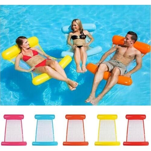 New Summer Inflatable Floating Row Pool Air Mattresses Beach Foldable Swimming Pool Chair Hammock Water Sports Piscina 130*73CM