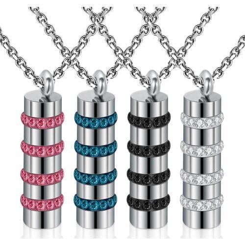 New HOT SALE Fashion Five Circles Crystal Pave Stainless Steel Pendant Necklaces for women Gift
