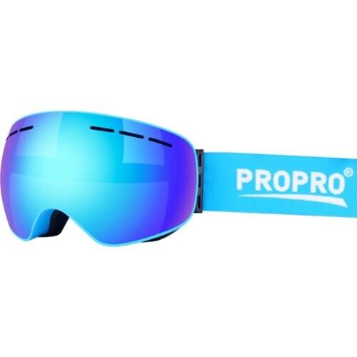 Colorful 2 Layers Anti-Fog Big Mirror Frame Spherical Ski Goggles Men Women Snowboard Goggles with Ventilation Hole