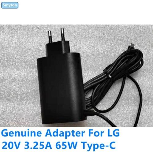 Genuine EU Plug ADT-65FSU-D03-EPK 20V 3.25A 65W Type-C AC Adapter For LG EAY65895901 14Z90P 16Z90P Laptop Power Supply Charger
