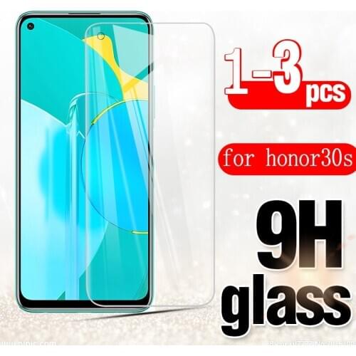 3 Pcs /1 pcs Tempered Glass Film for Huawei honor 30s Screen Protector for huawei nova 7 se Safety Protective Glass Film 9H