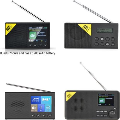 Portable Bluetooth Digital Radio DAB/DAB+ and FM Receiver Rechargeable Radio