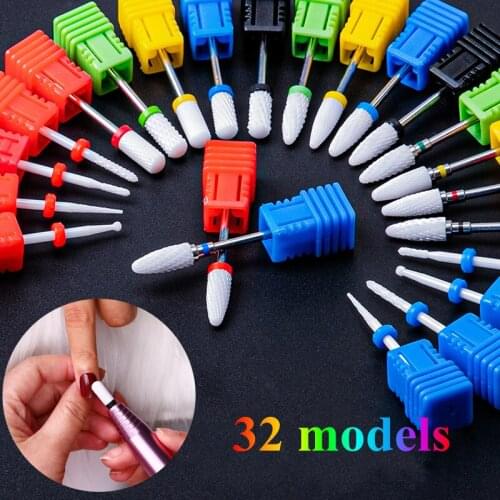 Professional Ceramic Nail Drill Bits Rotate Electric Polishing Milling Cutter Gel Polish Remover Manicure Machine Accessories