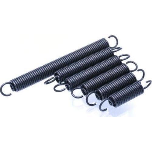 2pcs wire diameter 1mm outer diameter 7mm with hook tension spring steel pull back reset springs black color 20mm-60mm length