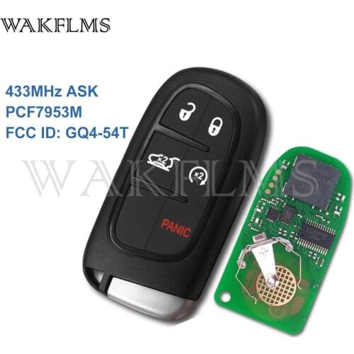 5 Buttons 433MHz PCF7953M 4A CHIP Smart Proxy Remote Car Key For JEEP Cherokee 2014 2015 2016 2017 GQ4-54T No Mark