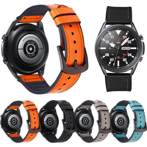 Strap for Samsung Galaxy Watch 3 45mm Silicone&Leather Band Gear S3 Bracelet for Galaxy Watch 46mm Smart Watch Wrist Watchband