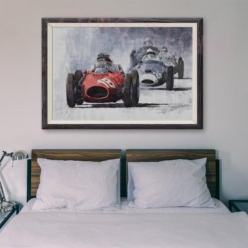 T121 Retro Racing Car Classic Painting Racing competition 43 Custom Silk Poster Home Deco Wall Art Christmas Gift
