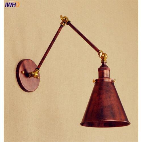 Rustic Retro Wall Lights Fixtures Adjustable Swing Long Arm Wall Lamp LED Edison Style Lighting Apliques Pared LED Stair Light