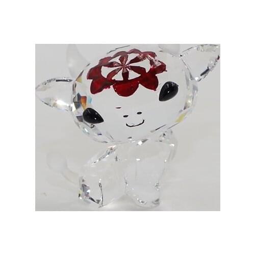 Style Crystal Calf Decorative Carved ox Car Ornaments Table Decoration Christmas Gift cattle design
