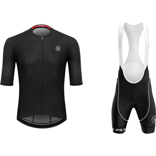 KAPVOE Cycling Clothes Gel Pad Cycling Jersey Short Sleeve Jersey Bib Shorts Bike Racing Team Biker Male Female Cycling Suit