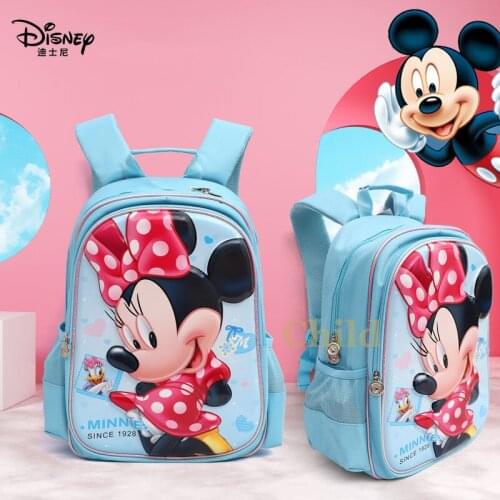 Disney Schoolbag Genuine Children Primary School Students Mickey Minnie Cartoon Shoulder Waterproof Backpack Childrens Favorite