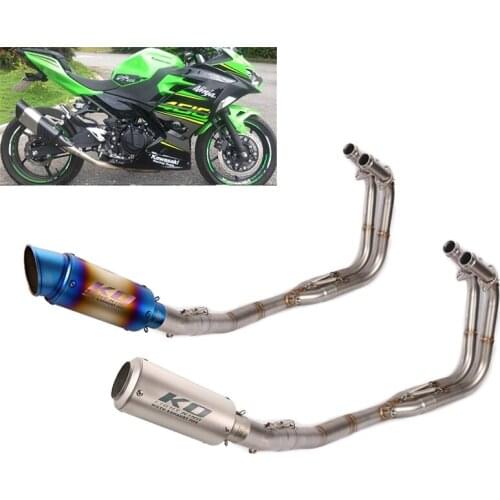 For Kawasaki Z400 Ninja 400 2017-2021 Exhaust System Motorcycle Header Mid Link Tube Slip On 51mm Mufflers Removable DB Killer
