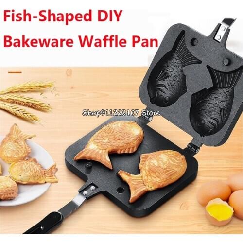 Japanese Special Pancake Maker Fish-Shaped DIY Bakeware Waffle Pan 2 Cast Home Kitchen Cake Cookie Tray Baking Tools