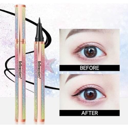 1PC Quick-dry Starry Galaxy Eyeliner Pen Waterproof Black Eyeliner Pencil Not Blooming Liquid Eyeliner Lasting Smooth New