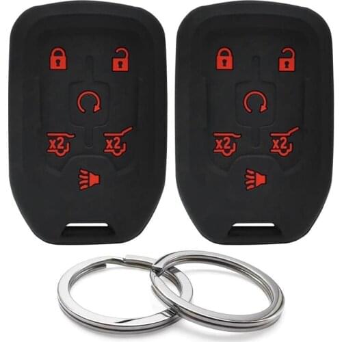 2Pcs 6 Buttons Key Fob Remote Keyless Cover for Chevrolet Tahoe Suburban GMC Yukon XL Yukon HYQ1AA 13508280