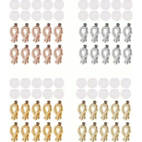 20Pcs DIY Earring Converter With Comfort Earring Pads Turn Any Pierced Earrings Into Clip-On No-pierced Jewelry Findings