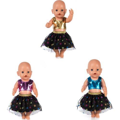 2019 New Dance skirtFit 17 inch 43cm Doll Clothes Born Baby Doll Accessories Suit For Baby Birthday Festival Gift