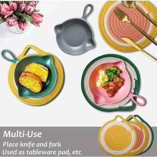 4PCS Cotton Potholders for Hot Pots and Pans Stylish Coasters Hot Pads Mat for Cooking Pot Holders Set Kitchen Trivets