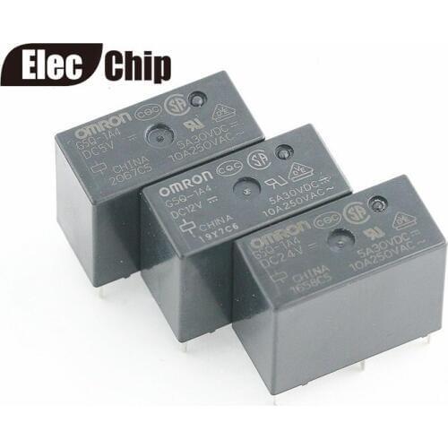 5PCS/lot Power relay G5Q-1A4 G5Q-1A4-DC5V G5Q-1A4-DC12V G5Q-1A4-DC24V 10A 4PIN A group of normally open