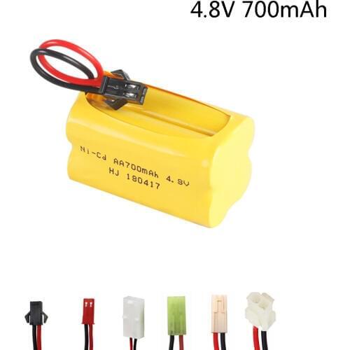 4.8v 700mah NI-CD AA battery 4.8v bateria 4.8v nicd ni cd battery pack SM/JST/Tamiya/5557 plug for RC boat model car toy parts