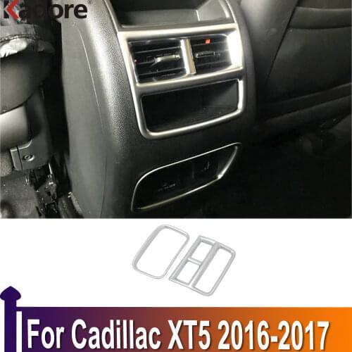 For Cadillac XT5 2016 2017 Interior Accessories Armrest Rear Air Conditonnal Vent Cover Trim AC Outlet Panel Decoration Frame