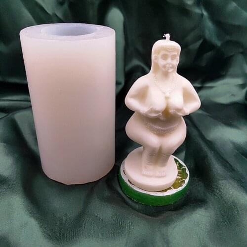 Big Breast Goddness Sexy Woman Resin Clay Silicone Mold Female Figurine Handmade Candle Mould