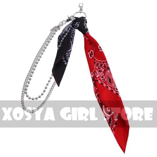 New Street Long Big ring Chain Rock Punk Trousers Hipster Pant Jean Keychain Ring Clip Keyring HipHop Bandana Accessories YE61