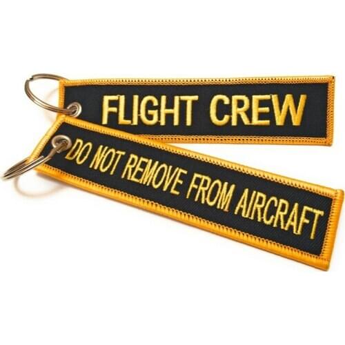 Flight Crew Do Not Remove From Aircraft Fabric Embroidery Keychain