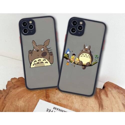 Totoro Spirited Away Anime Phone Case For iphone 12 11 Pro Max Mini XS 8 7 Plus X SE 2020 XR Matte Transparent Cover