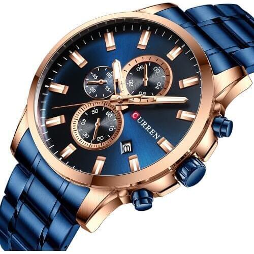 CURREN 8348 Watches Men Fashion Clock Men Quartz Wristwatch Stainless Steel Band Chronograph Watch Male Relogio Masculino