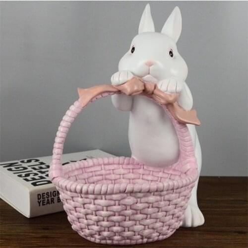 The rabbit is received on the decoration housewarming gift basket resin furnishing articles handicraft porch decorate household