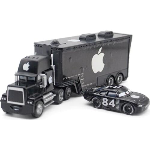 Disney Pixar Cars Lightning Mcqueen 2Pcs/Lot No.84 Black Mack Uncle Truck Diecast Metal And Plastic Toys Car For Kids Best Gifts