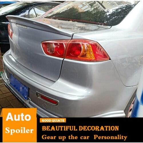 For 2010-2015 Mitsubishi Lancer Spoiler Sport 2014 ABS Material Car Rear Wing Primer Color Trunk Rear Spoiler 2011 2012 2013