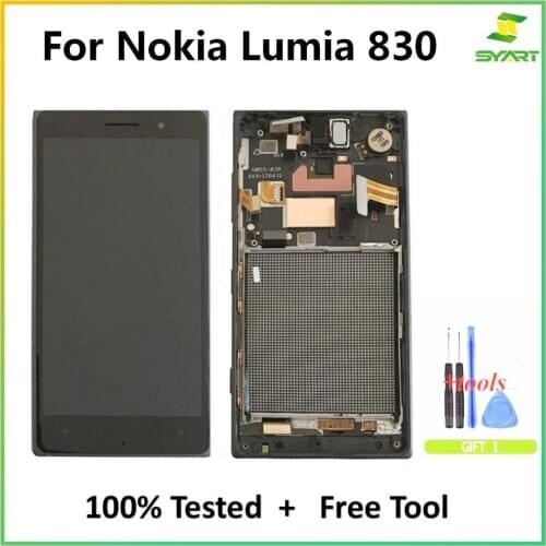 For Nokia Lumia 830 LCD Display Touch Screen Digitizer Assembly With Frame + Free Tools For Lumia N830 RM-984 5.0" LCDs Screen