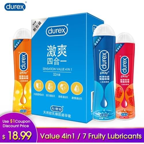 Durex Lubricant Play 7 Fruit Water Based Lubricant Anal Vaginal Massage Oil Penis Condom Adult Goods Sex Toys for Men Couples
