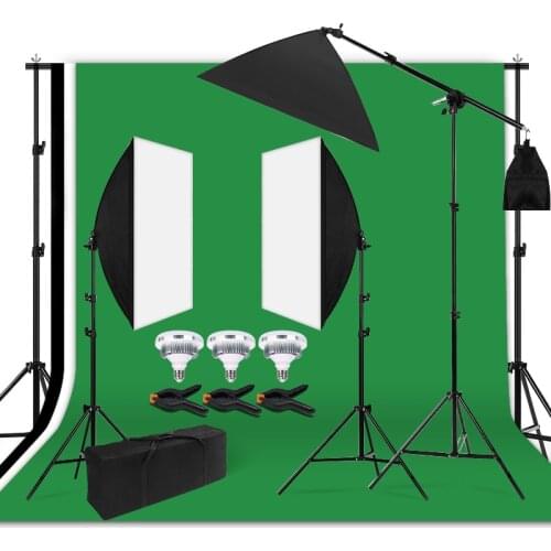 Photographic Equipment Set 5070 Soft Box+2M Light Stand+2X2M Background Frame Non-woven Fabric Backdrop For Photography Studio