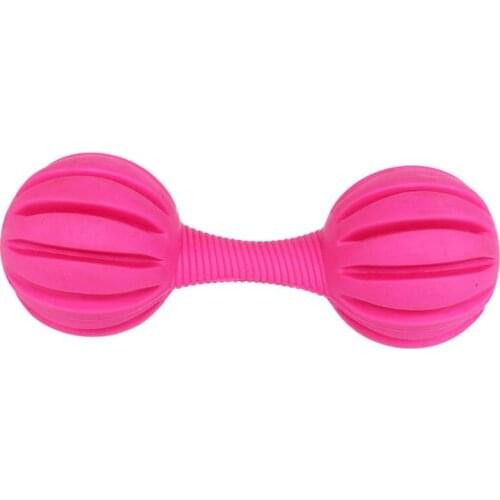 Kapmore 1pc Bite Resistant Dumbbell Shape Dog Toy Rubber Puppy Teething Chew Toy Dog Bite Toy Pet Supplies Random Color