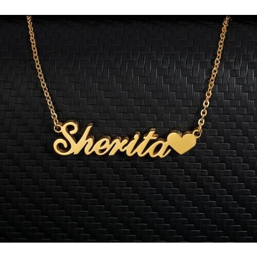 Stainless Steel Choker Custom Name Necklace With a heart Personalized Jewelry Women Handmade Nameplate Pendant Necklaces Men
