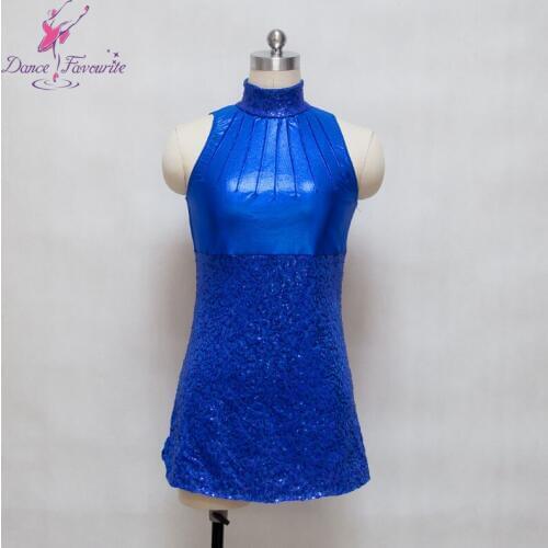 Royal blue sequin bodice women & girl jazz/tap dance costume adult and girl stage performance dance dress