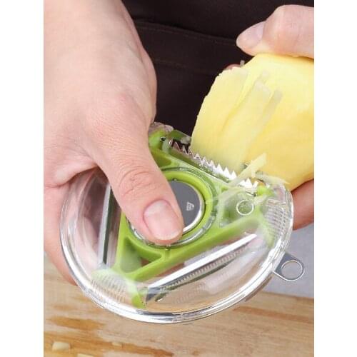 Small and convenient to carry and rinse three-in-one household kitchen gadgets scraping and drawing multi-function peeler J06