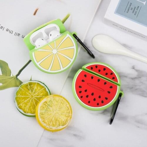 3D Cute Lemon Fruit Cartoon Soft Silicone Doll Headphone Cases For Apple Airpods Case Wireless Bluetooth Earphone Cover Coque
