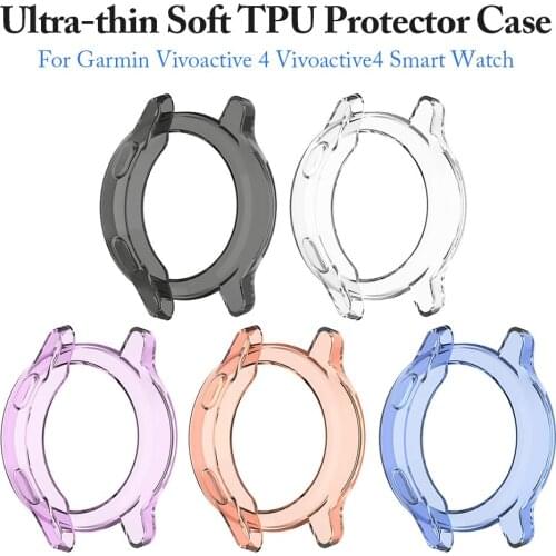 Soft Protective Case For Garmin Vivoactive 4 Cover Frame TPU Crystal Clear Silicone Protector Shell For Garmin Vivoactive 4 Watc