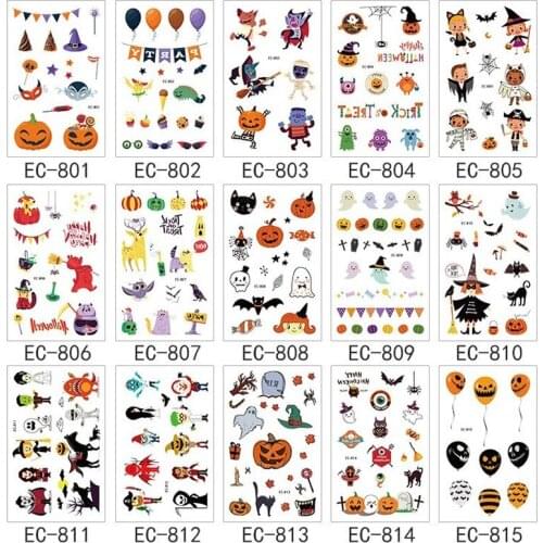 Tattoo Stickers Halloween Child Kid Temporary Fake Tattoos Glow Paste on Face Arm Leg for Children Body Art Decoration Sticker