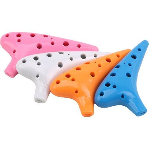 12-hole Ocarina Resin Plastic Alto C Tuning Ocarina New 12-hole Multicolor Flute Adult Childrens Instrument 1Pc