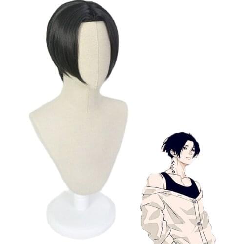 Anime Tokyo Revengers Manjiro Sano Black Short Cosplay Wig Heat Resistant Synthetic Hair Men Women Party Wigs