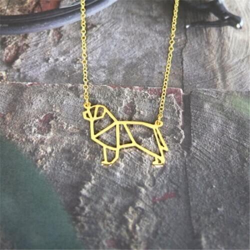 Hollow cute animal Newfoundland dog Pendant choker Necklace Pet for Women girls pretty Christmas geometry jewelry