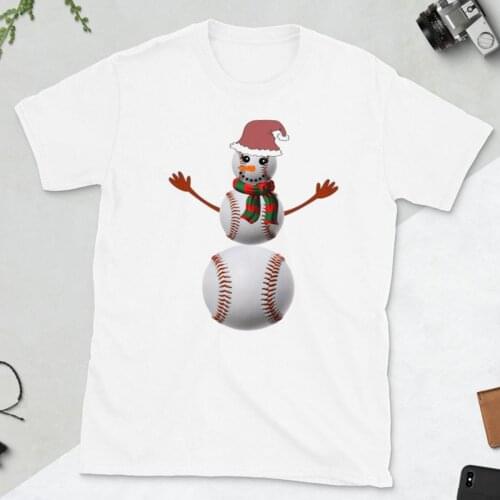 Casual Ladies Basic O-collar Snowman Print Harajuku Top Women T-shirt Short Sleeved Women T-shirt Girl,Drop Ship